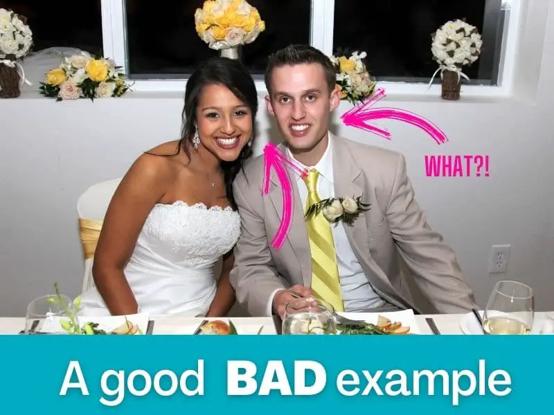Ugly flash in wedding photo. Who does this?!?